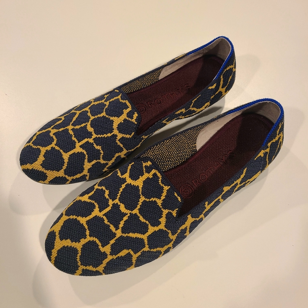 EUC Rothy's Indigo Giraffe Loafers Size 10.5
